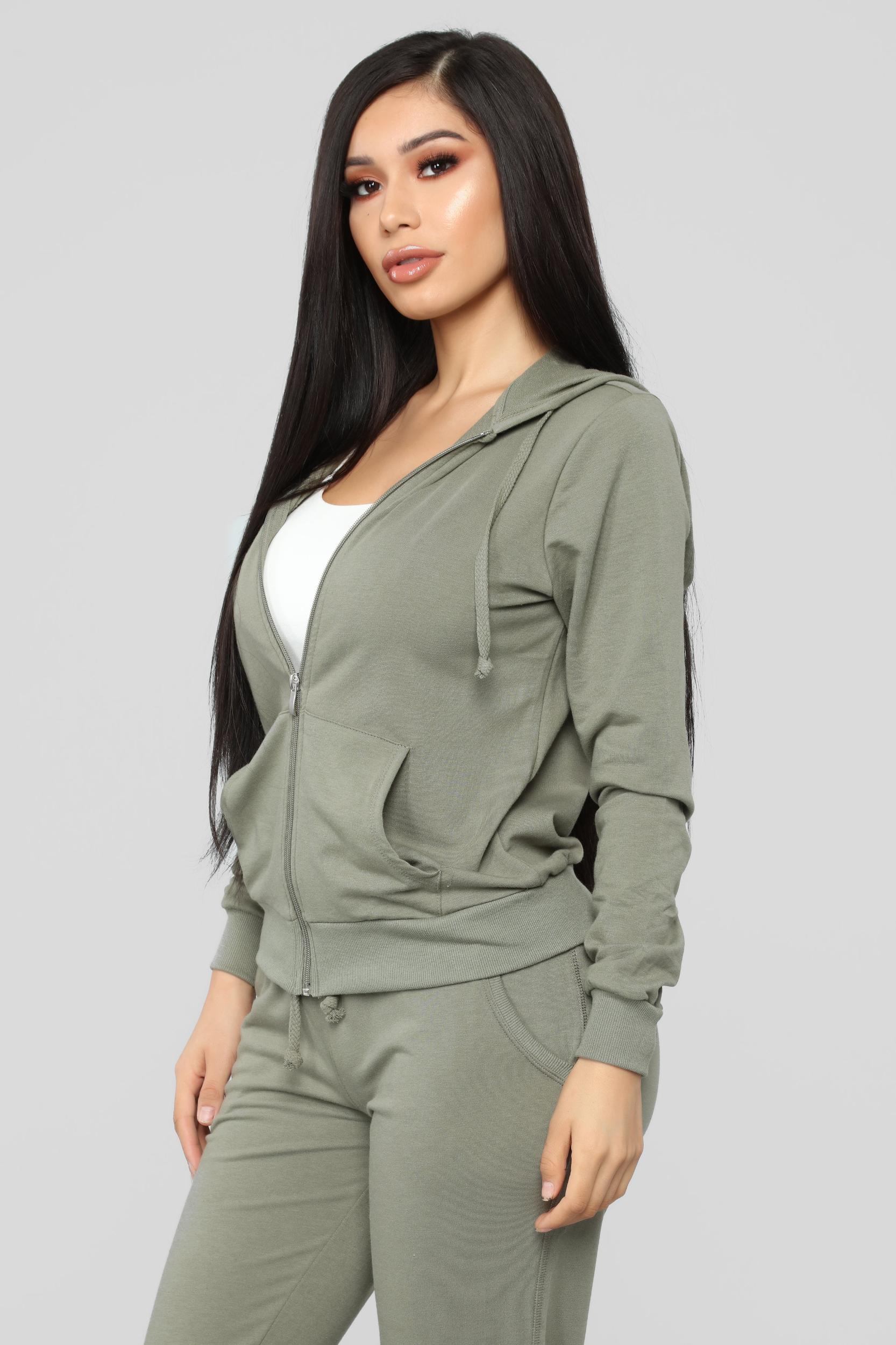 Latest And Greatest French Terry Zip Hoodie - Olive Product Image