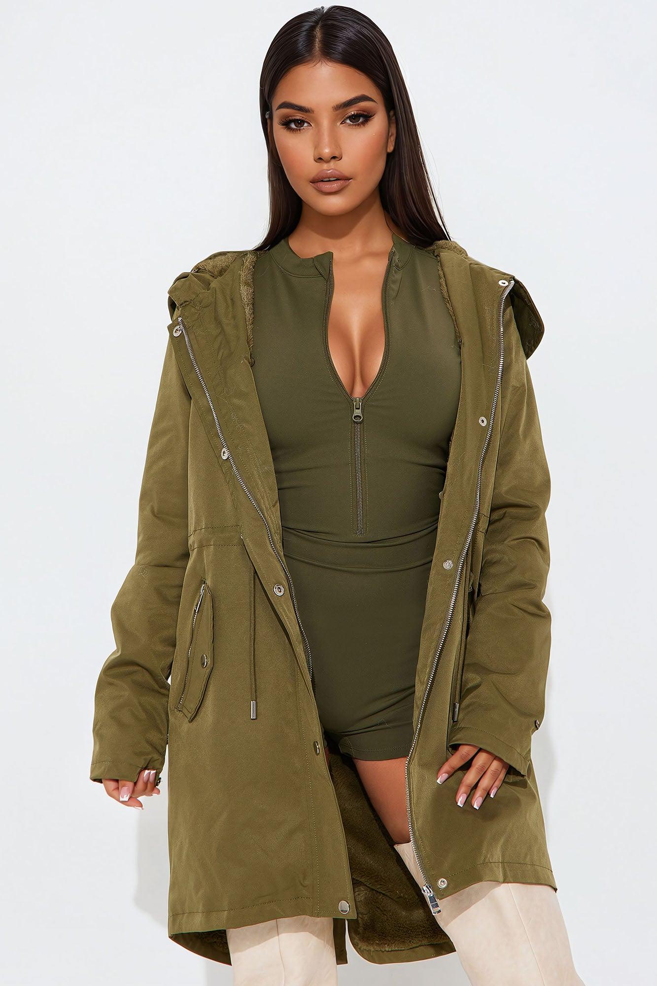 By Your Side Coat - Olive Female Product Image