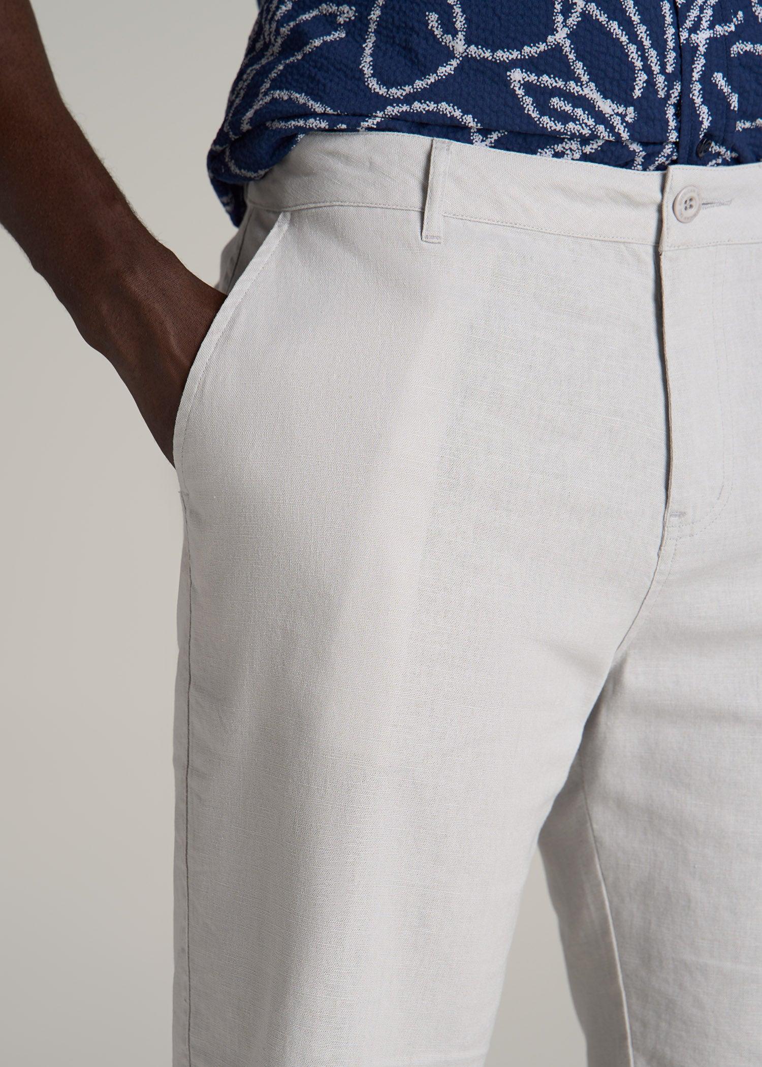 Linen Shorts For Tall Men in Burnt Orange Male Product Image