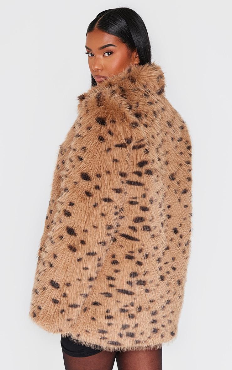 Sand Cheetah Faux Fur Coat Product Image