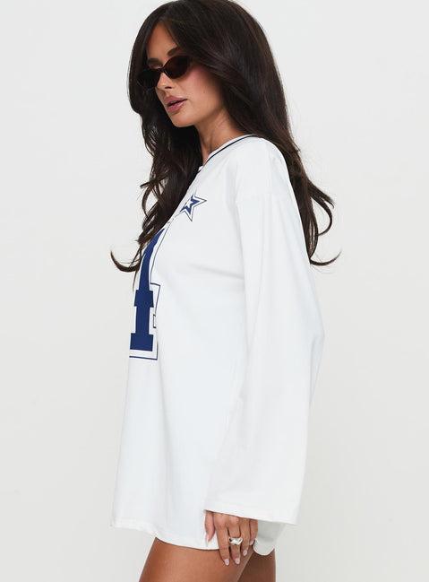 Star Player Long Sleeve Top White Product Image