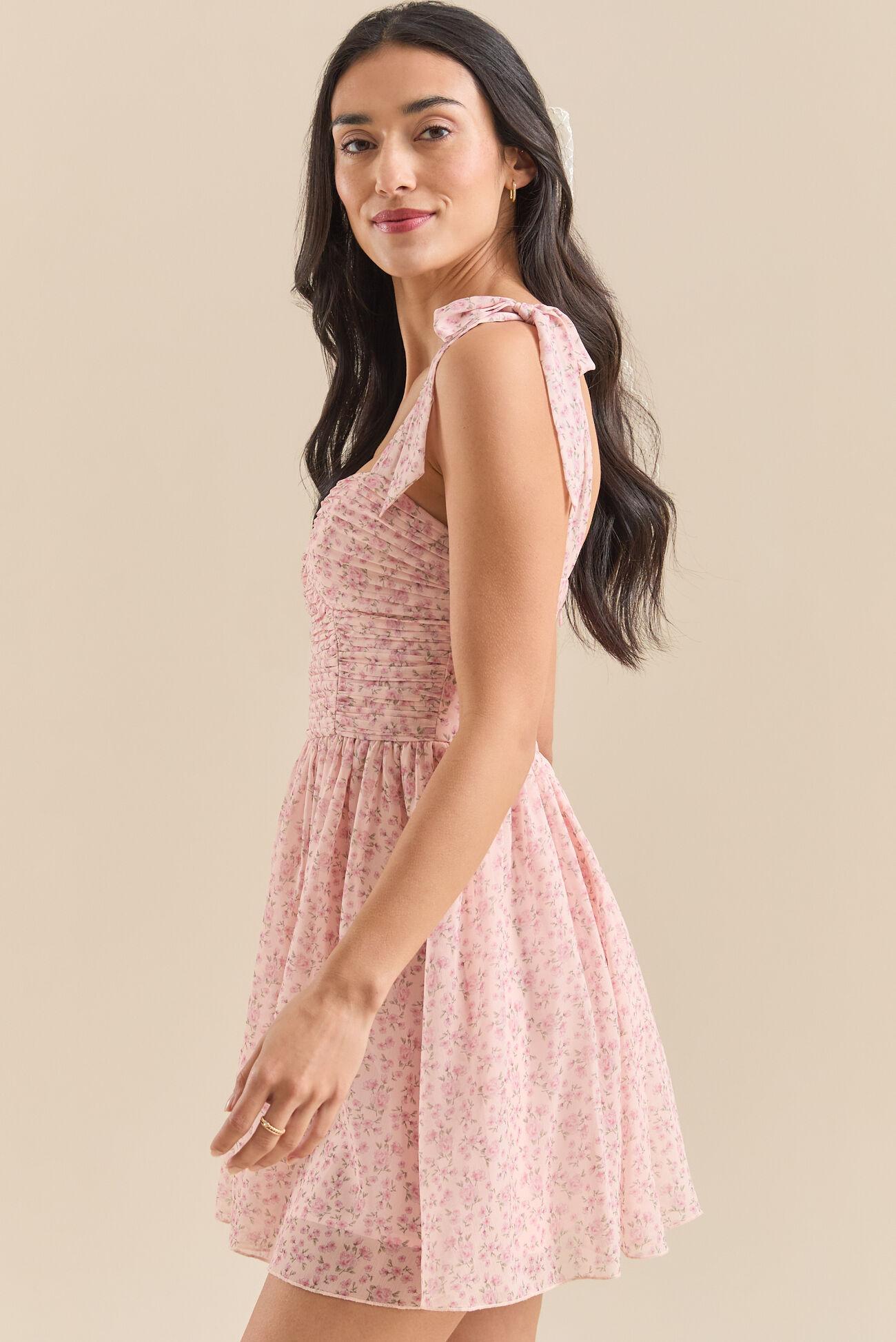 Cynthia Shoulder Tie Mini Dress Product Image