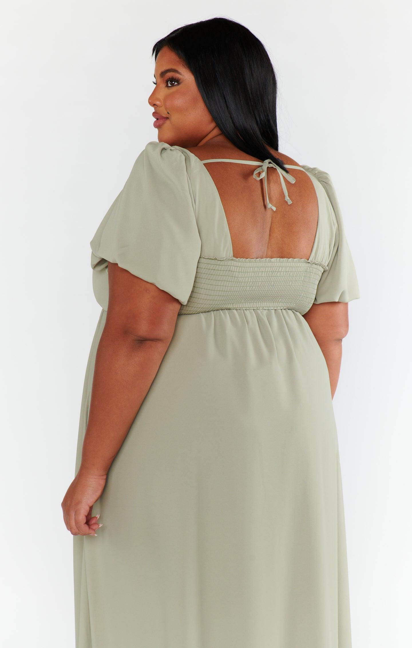 Nora Maxi Dress ~ Moss Green Crisp Product Image
