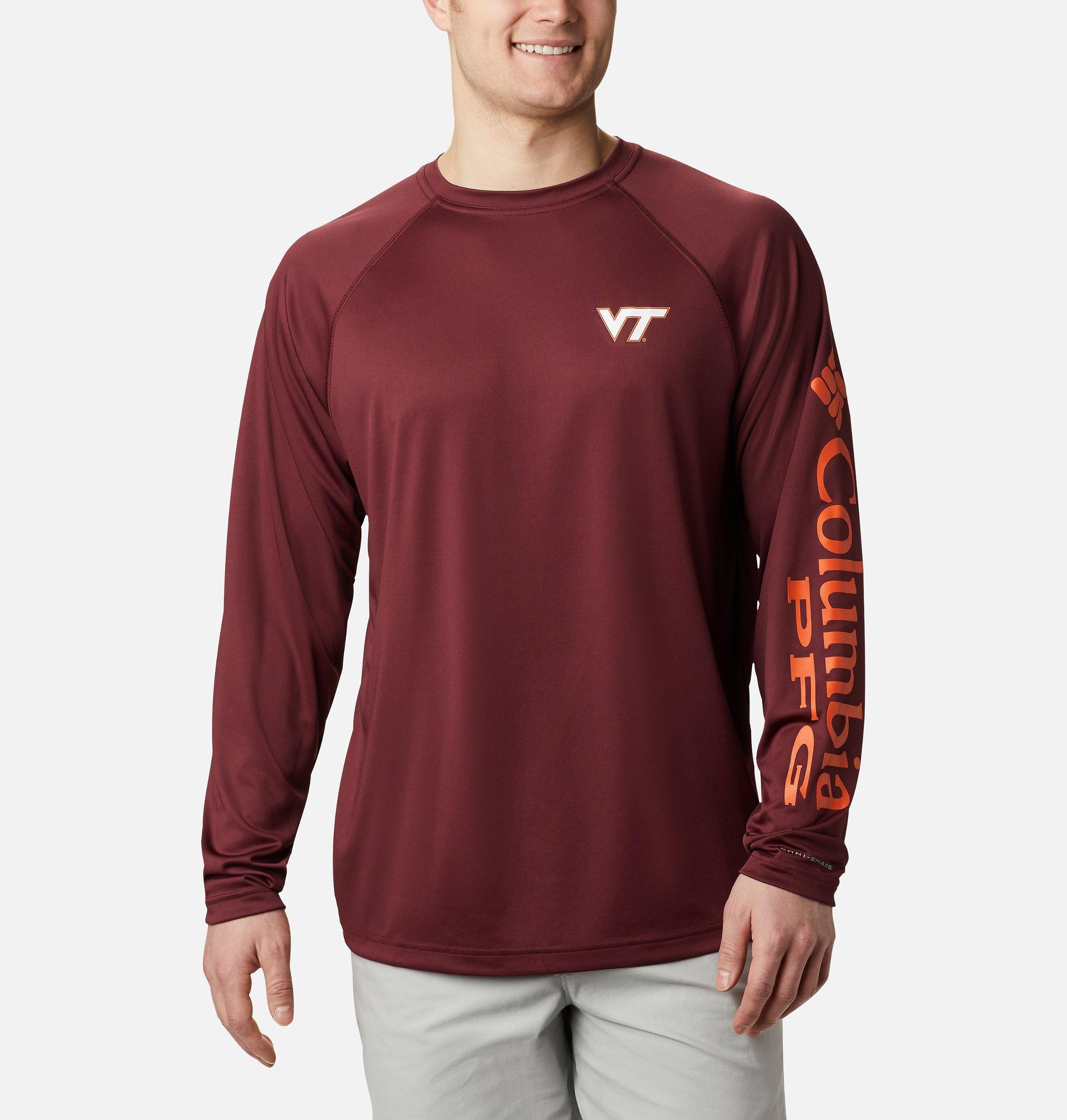 Columbia Mens Collegiate PFG Terminal Tackle Long Sleeve Shirt - Virginia Tech- Product Image