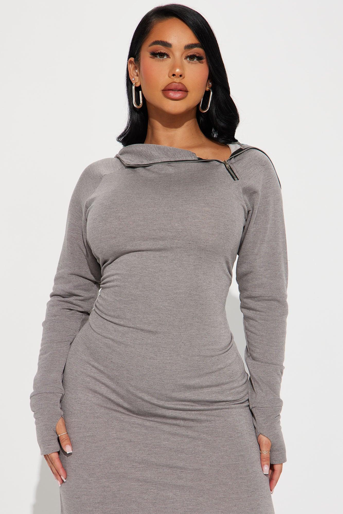 Stella French Terry Maxi Dress - Charcoal Product Image