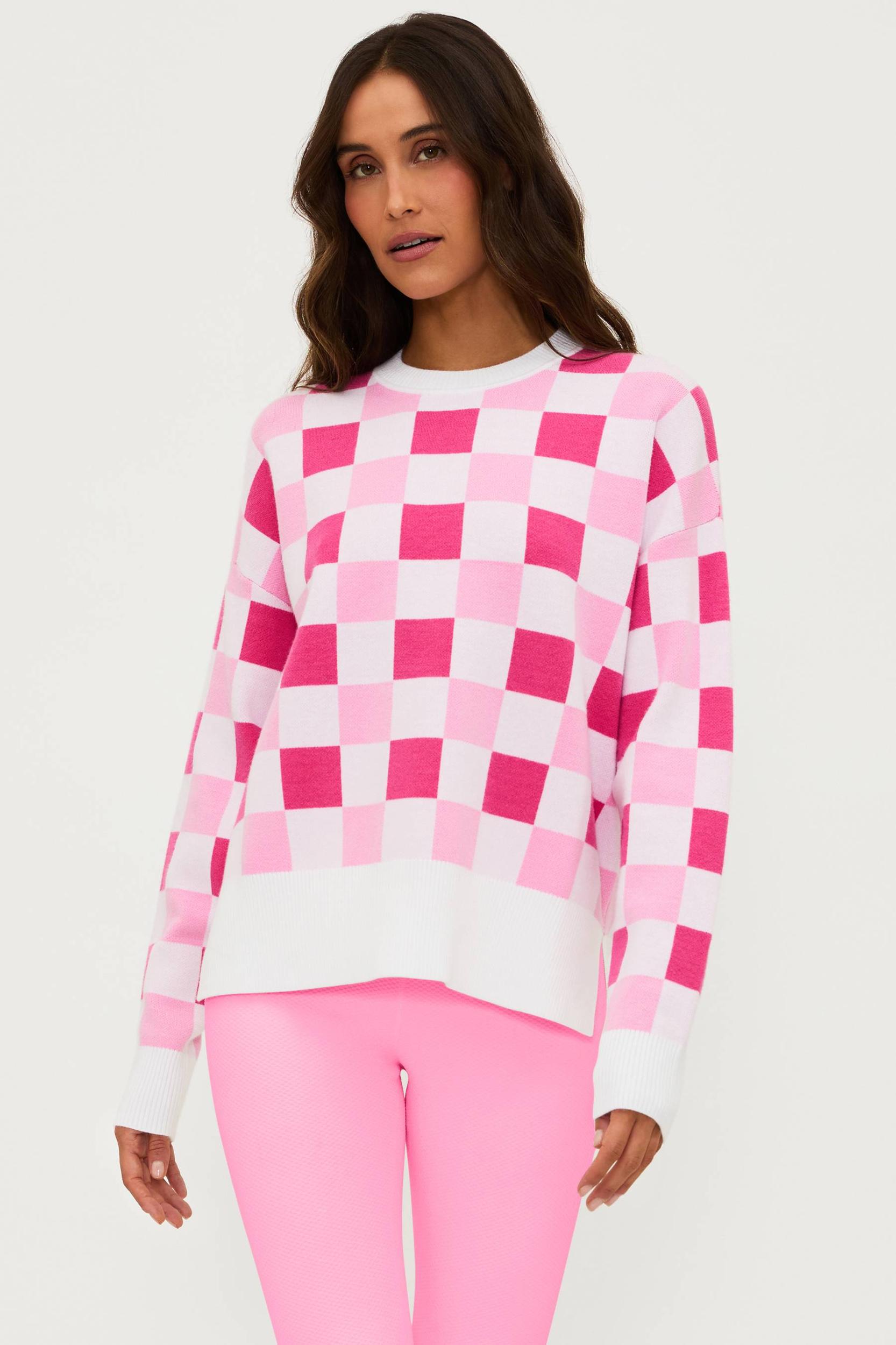 Callie Sweater Peony Petal Checker Product Image
