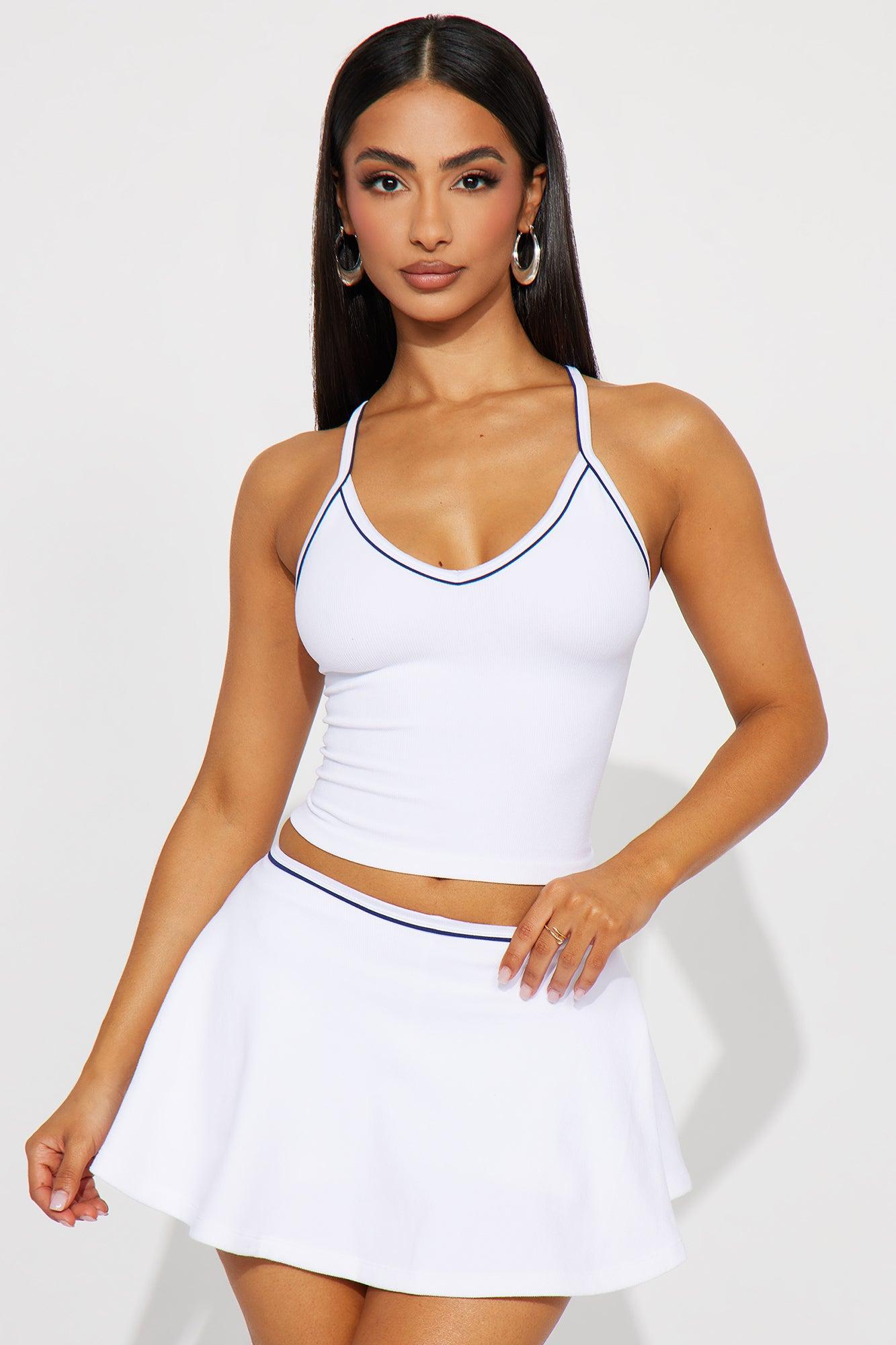 Serena Sporty Skirt Set - White Product Image