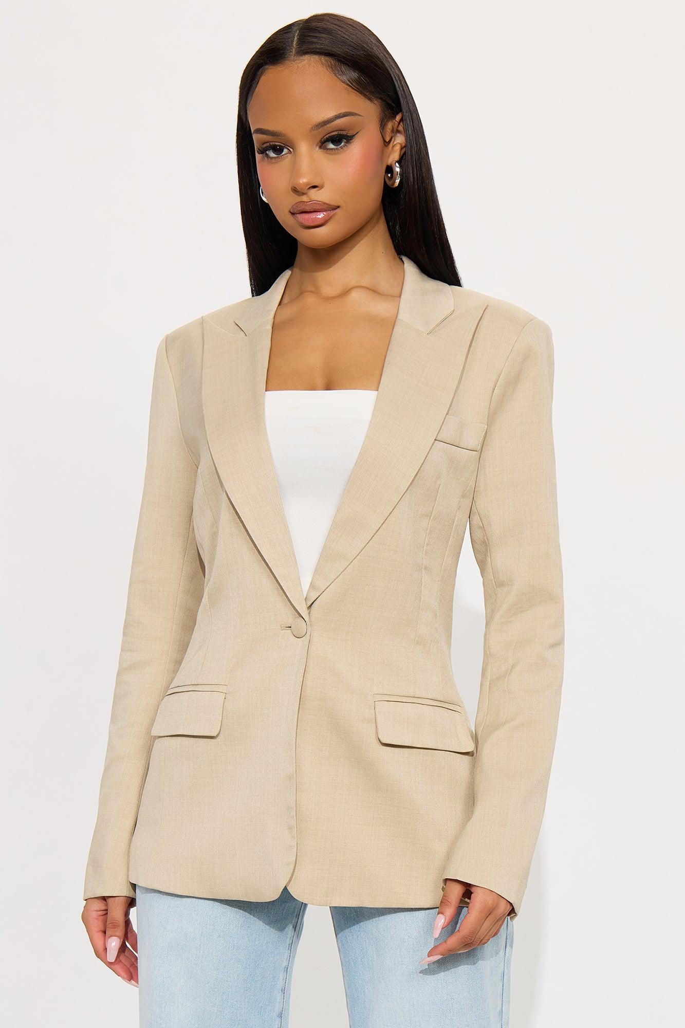 Gianna Fitted Blazer - Tan Female Product Image