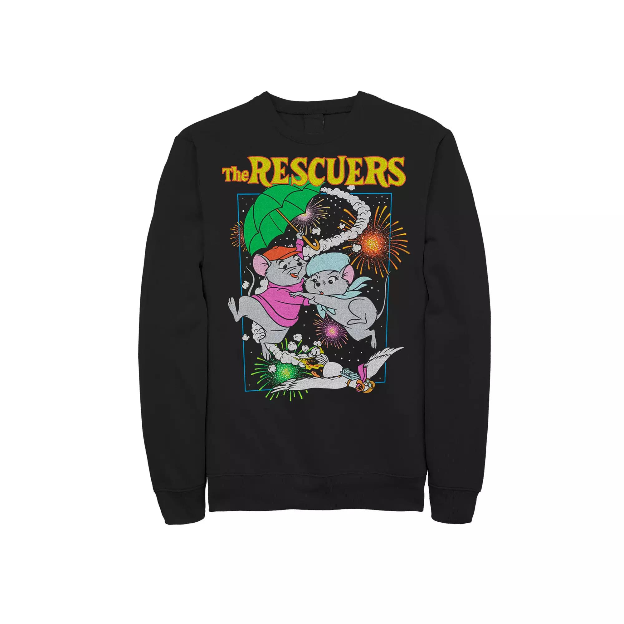 Big & Tall The Rescuers Fireworks Poster Sweatshirt, Men's,  Product Image