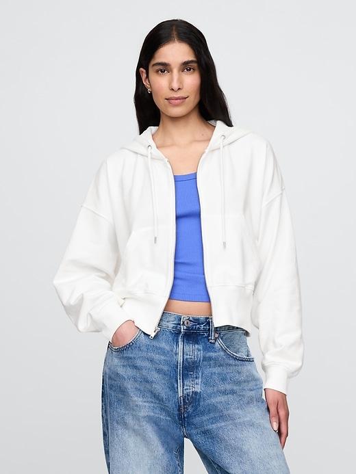 French Terry Oversized Zip Wedge Hoodie Product Image