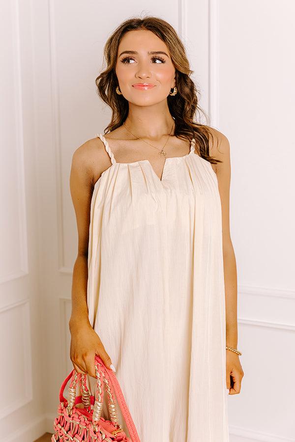 Villa Views Midi Dress in Champagne Product Image