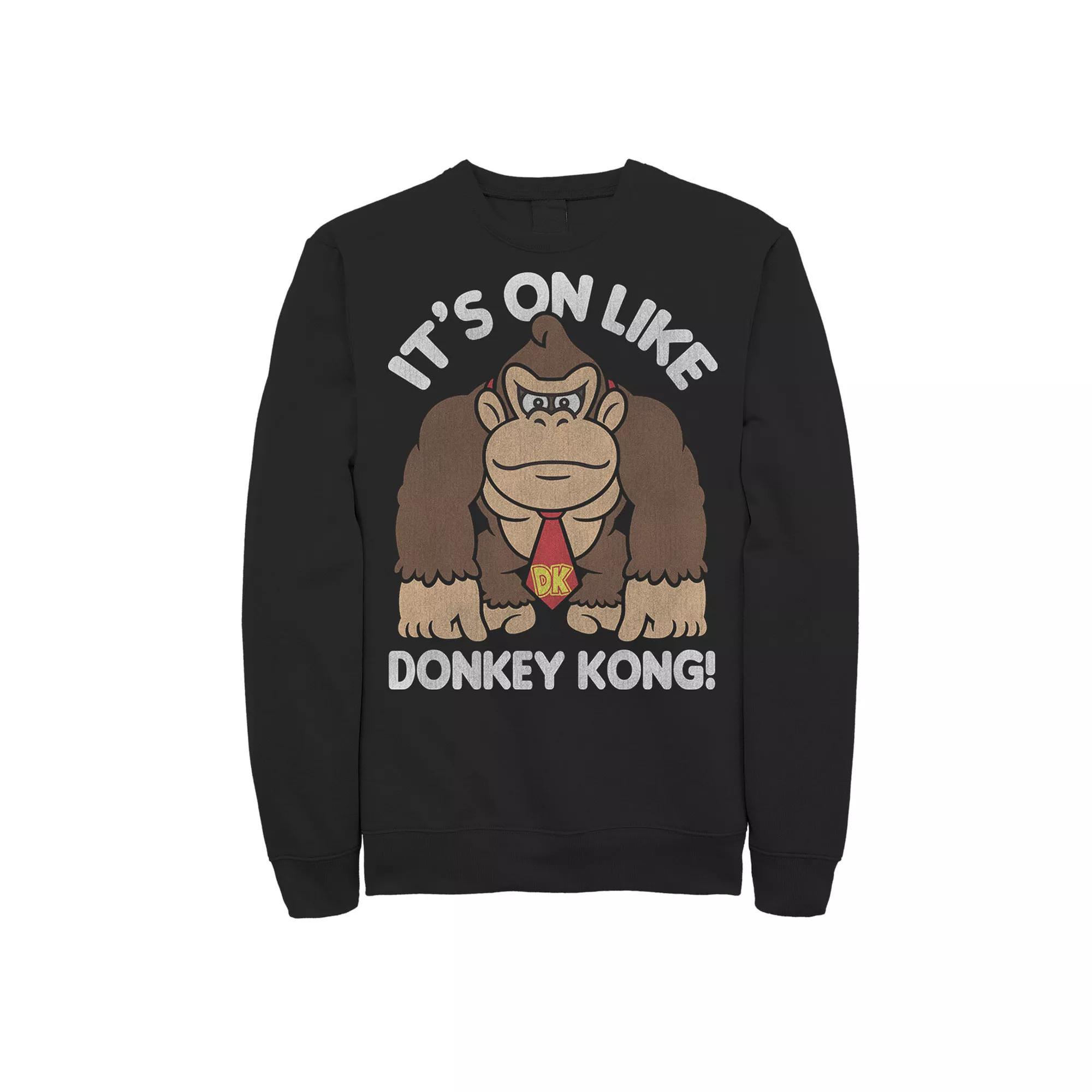 Men's Nintendo It's On Like Donkey Kong Outline Poster Sweatshirt,  Product Image