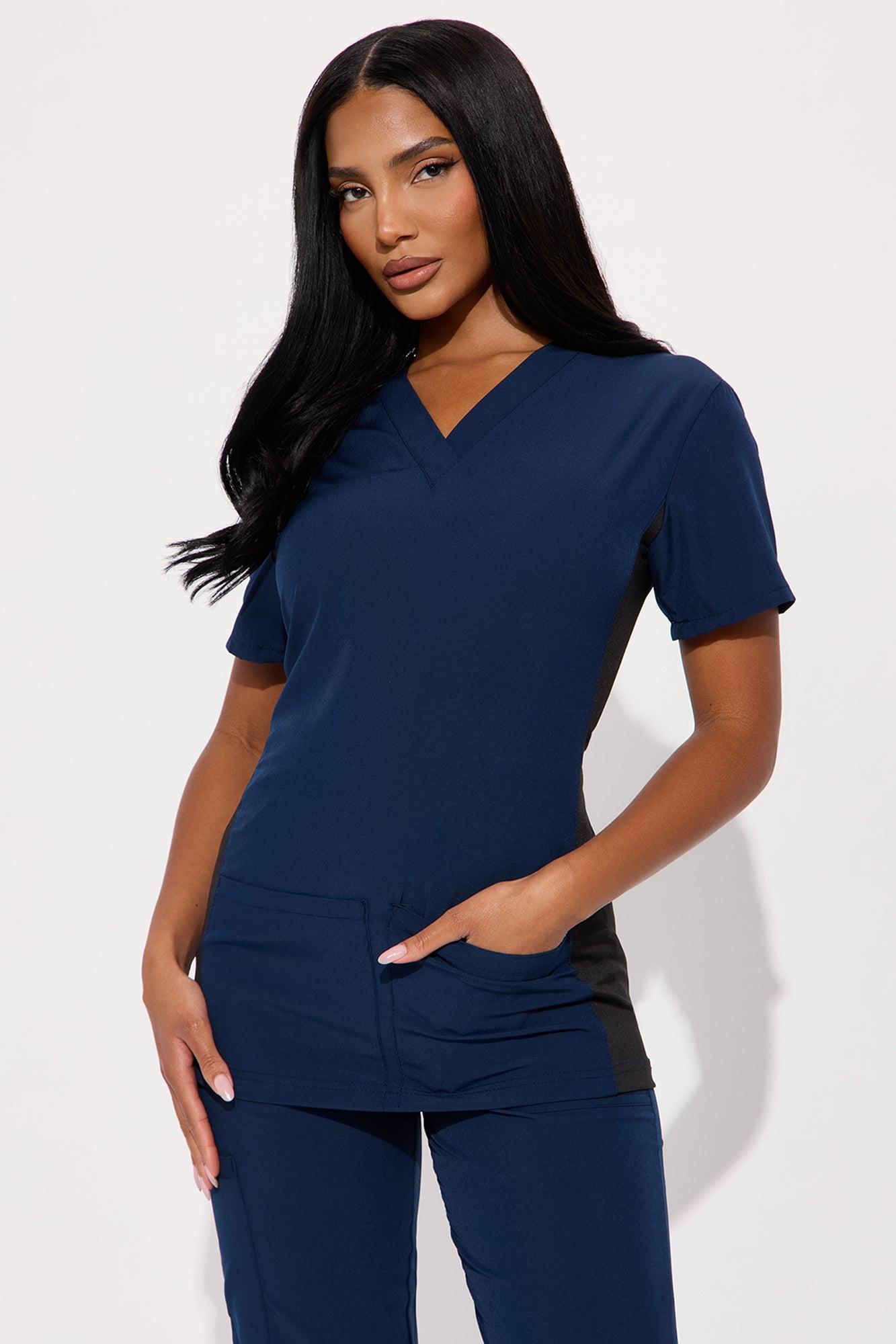 Get Better 4 Way Stretch Scrub Uniform Jogger Set - Navy Female Product Image