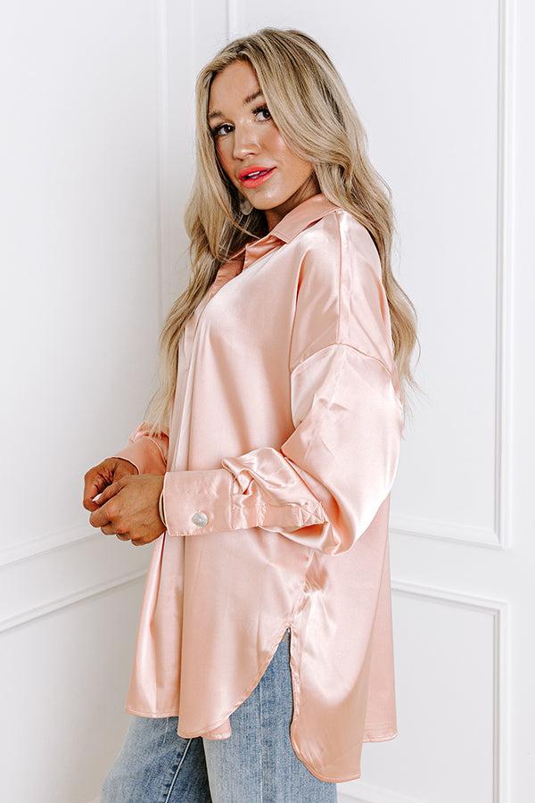 Siren Song Satin Shift Top In Peach Product Image