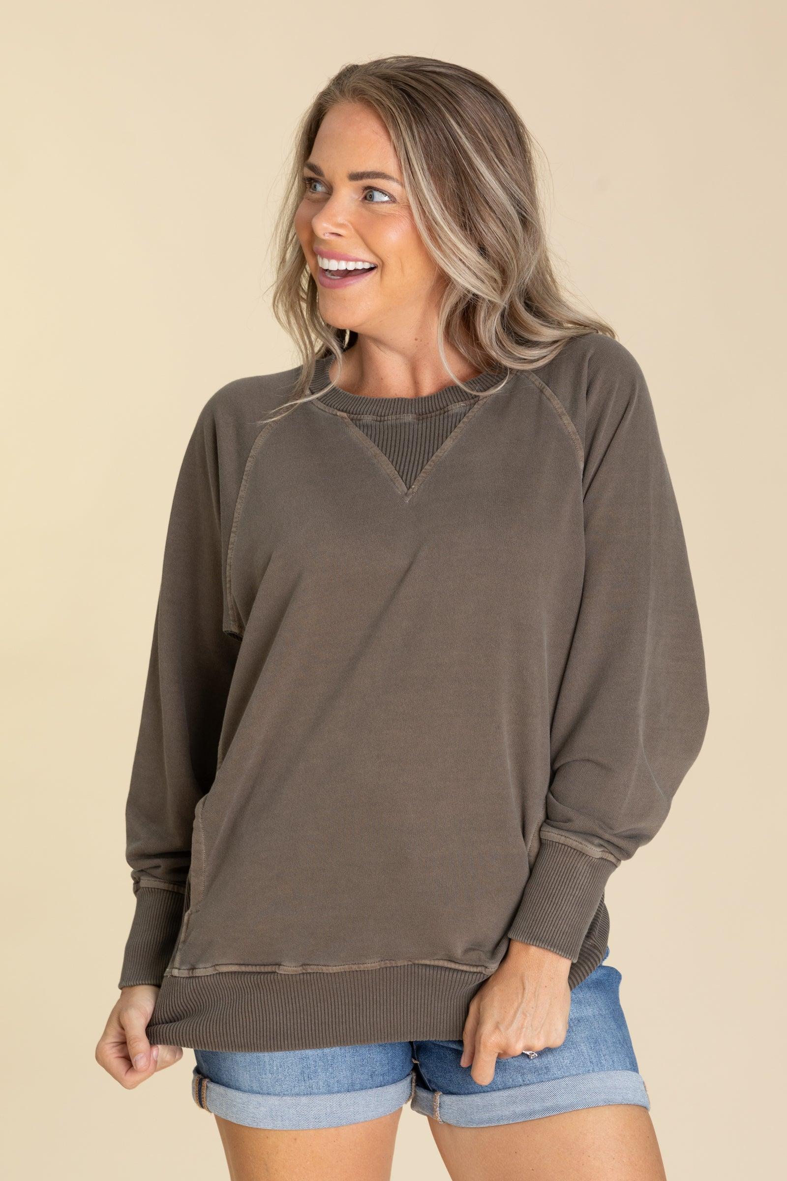 Pigment Dyed Sweatshirt With Pockets Product Image