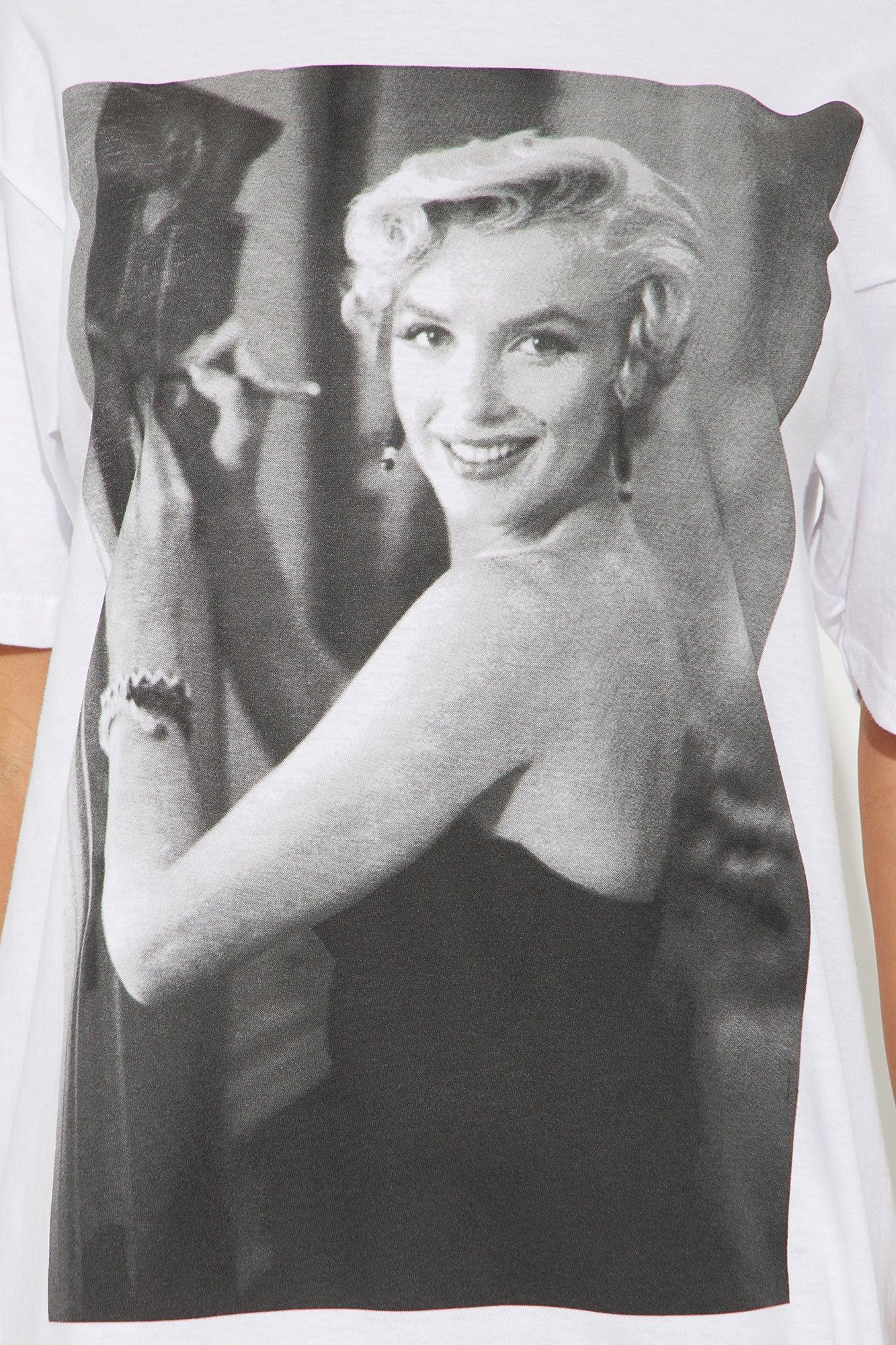Marilyn Monroe Iconic Oversized Tee - White Product Image
