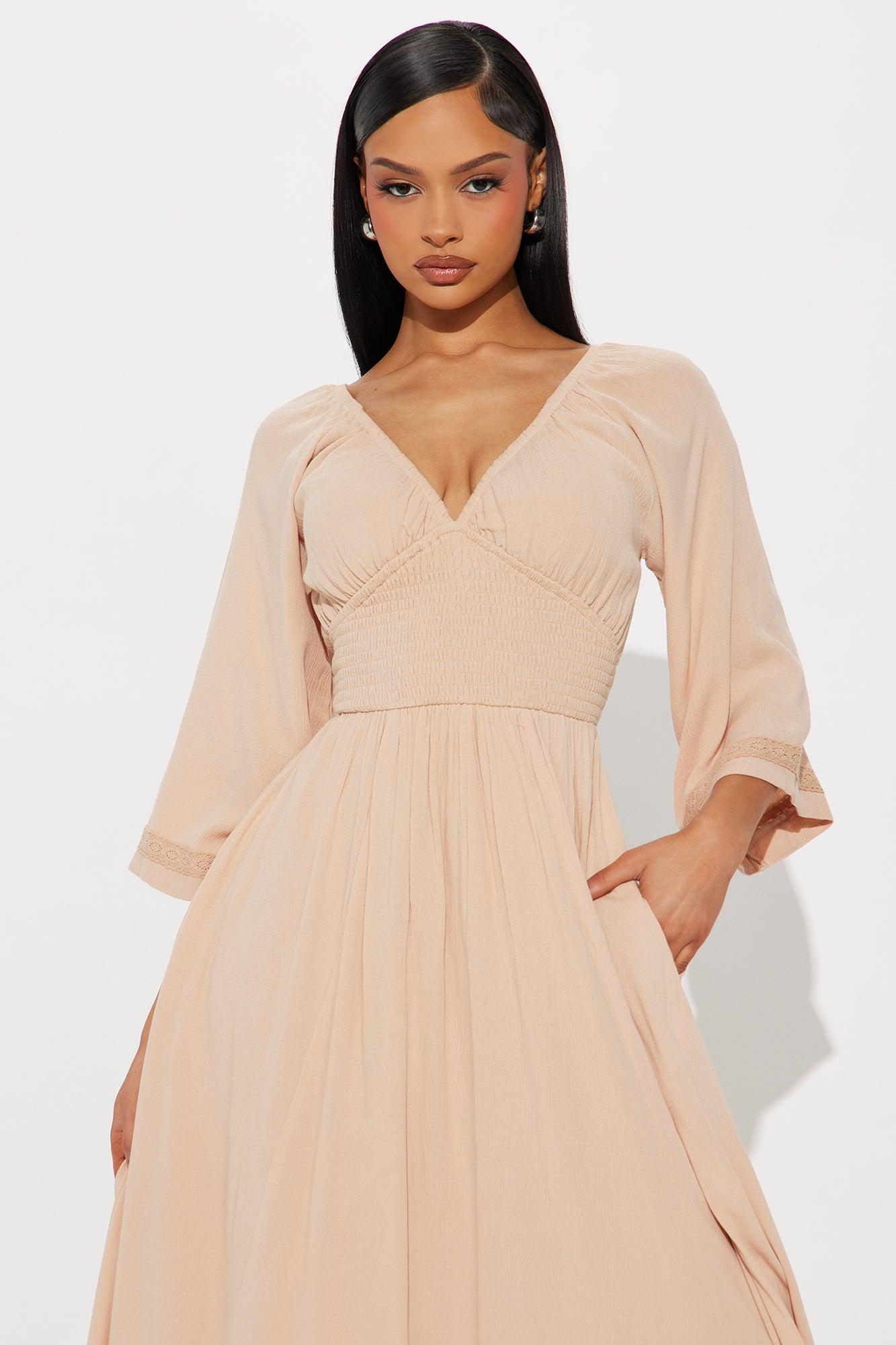 Sharon Flowy Maxi Dress - Taupe Product Image