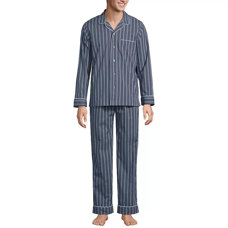Men's Lands' End Essential Long Sleeve Top & Pants Pajama Set,  Product Image