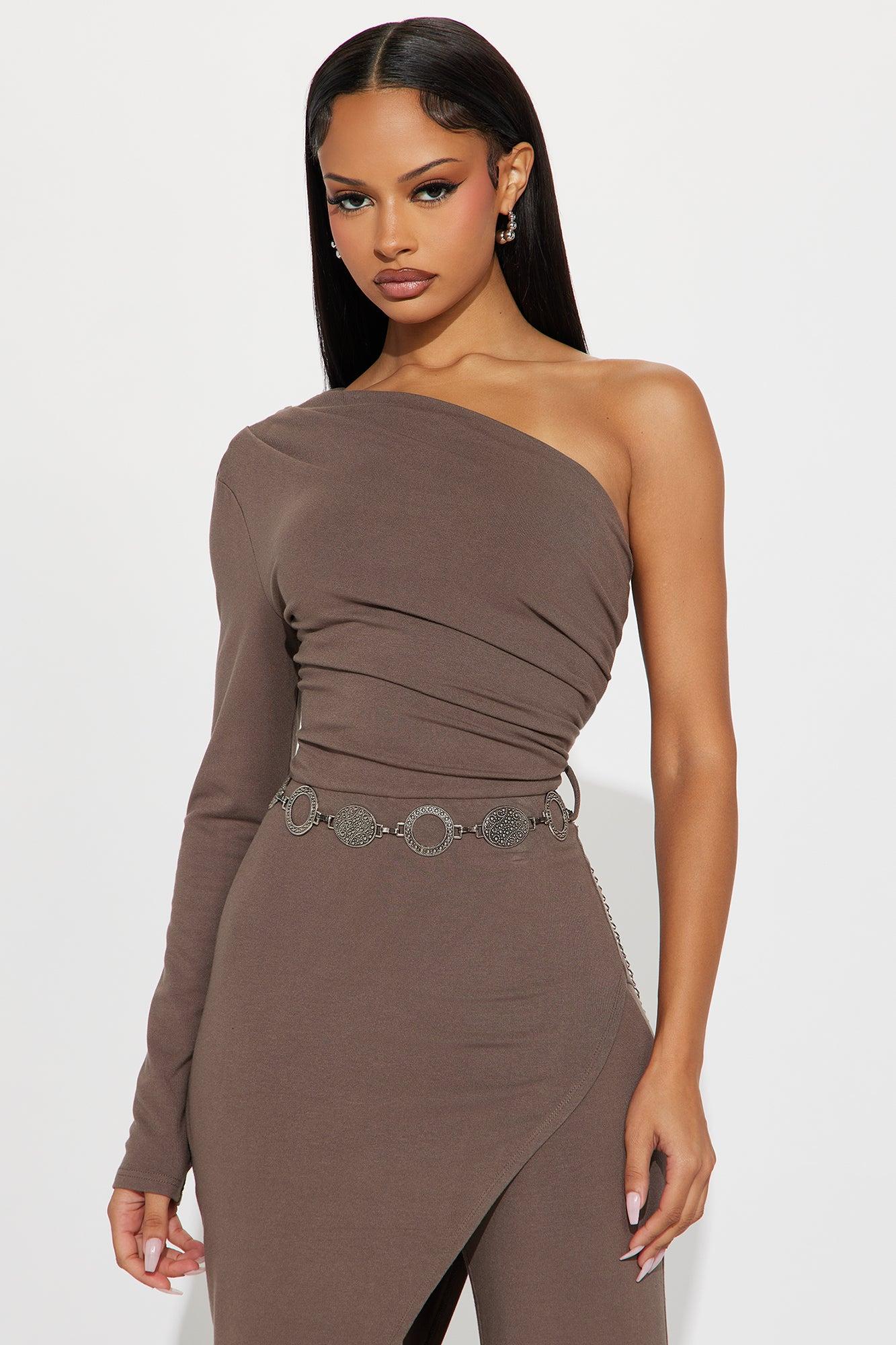 Maritza One Shoulder Jumpsuit - Charcoal Female Product Image