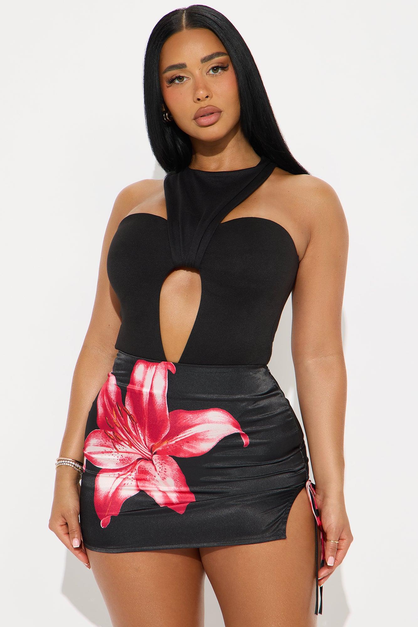 Astrid Double Lined High Neck Bodysuit - Black Product Image