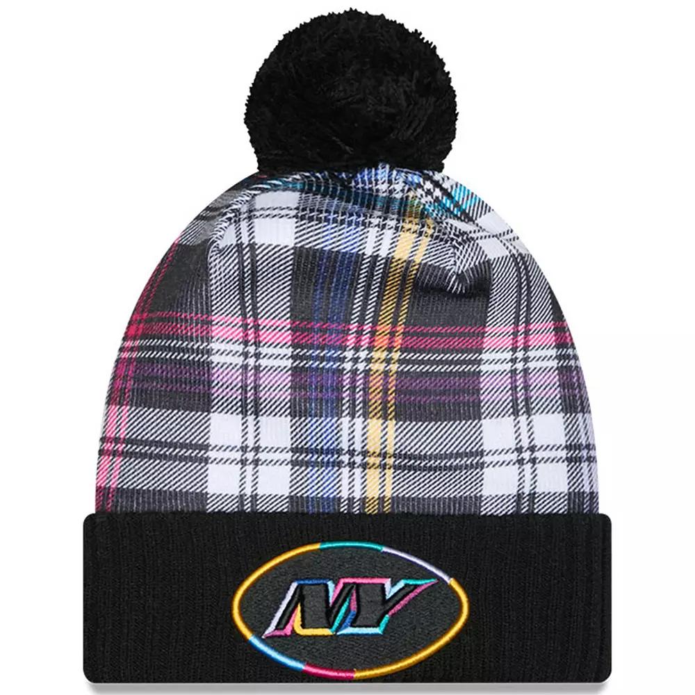 Men's New Era Black New York Jets 2024 NFL Crucial Catch Cuffed Knit Hat with Pom Product Image