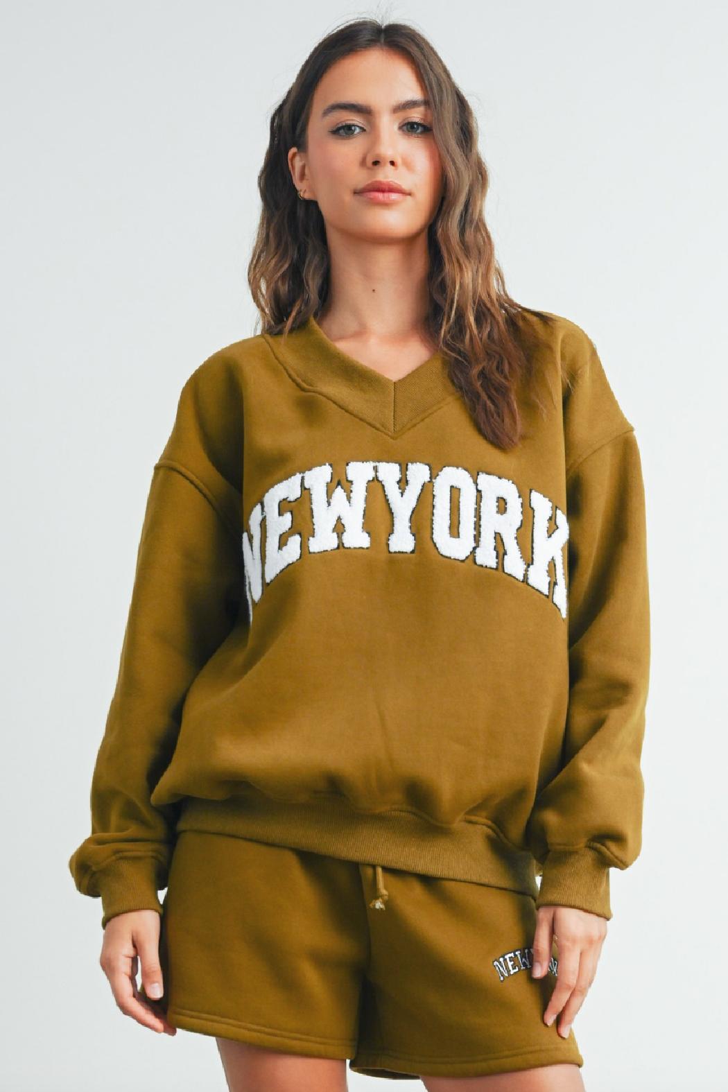 New York V Neck Sweatshirt Product Image