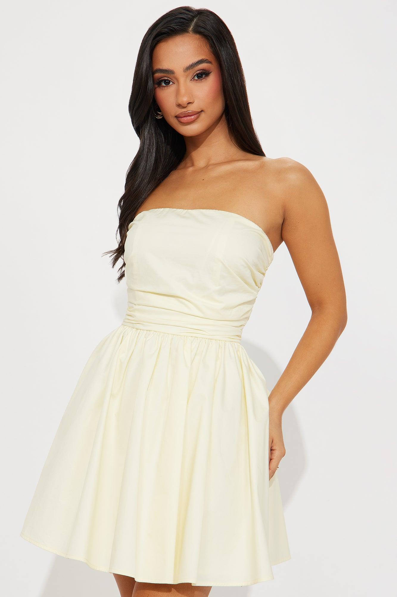 Florence Poplin Mini Dress - Butter Yellow Product Image
