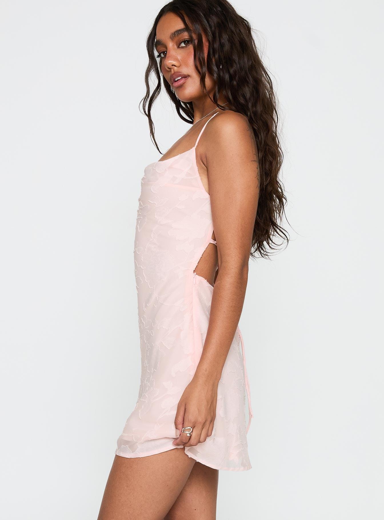 Celena Mini Dress Pink Burnout Product Image