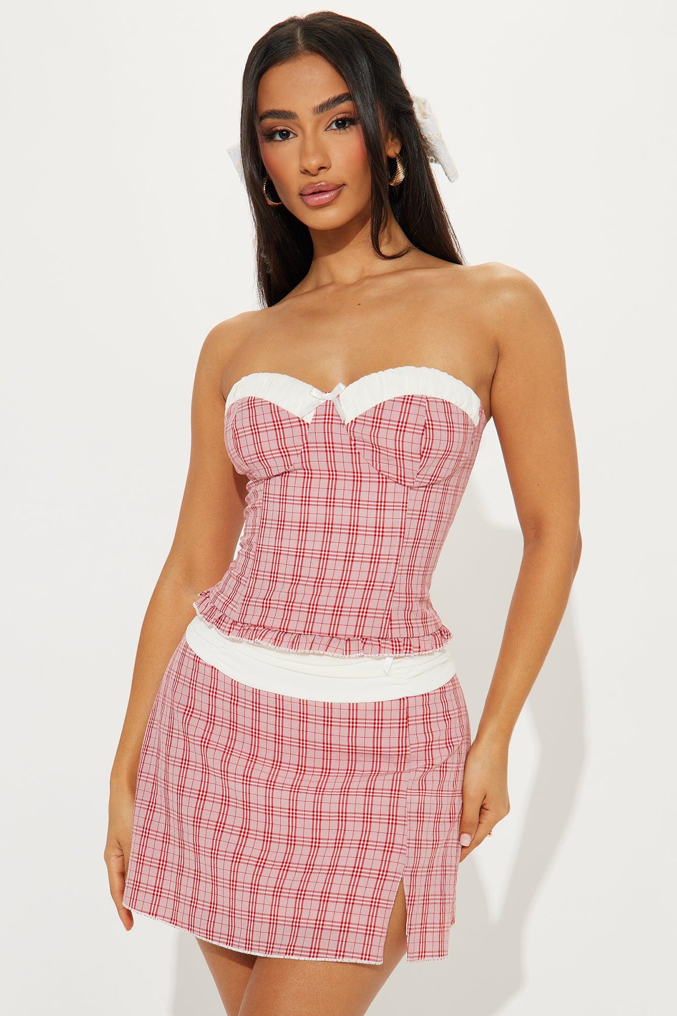 Love Me Forever Skirt Set - Red/combo Product Image