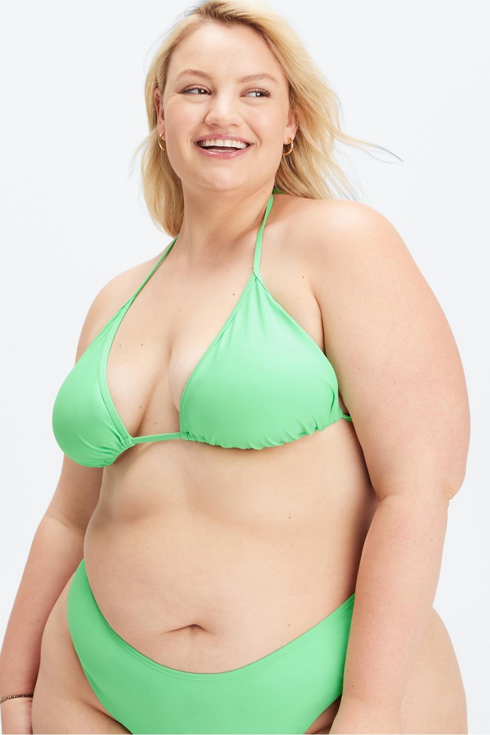 Fabletics Triangle String Bikini Top Womens green Size M Product Image