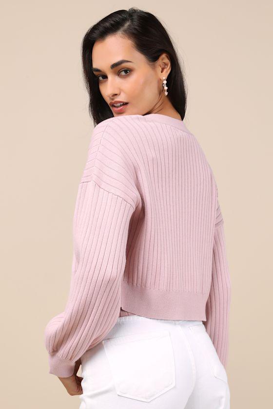 Cutest Duet Dusty Rose Knit Cami Top and Cardigan Sweater Set Product Image