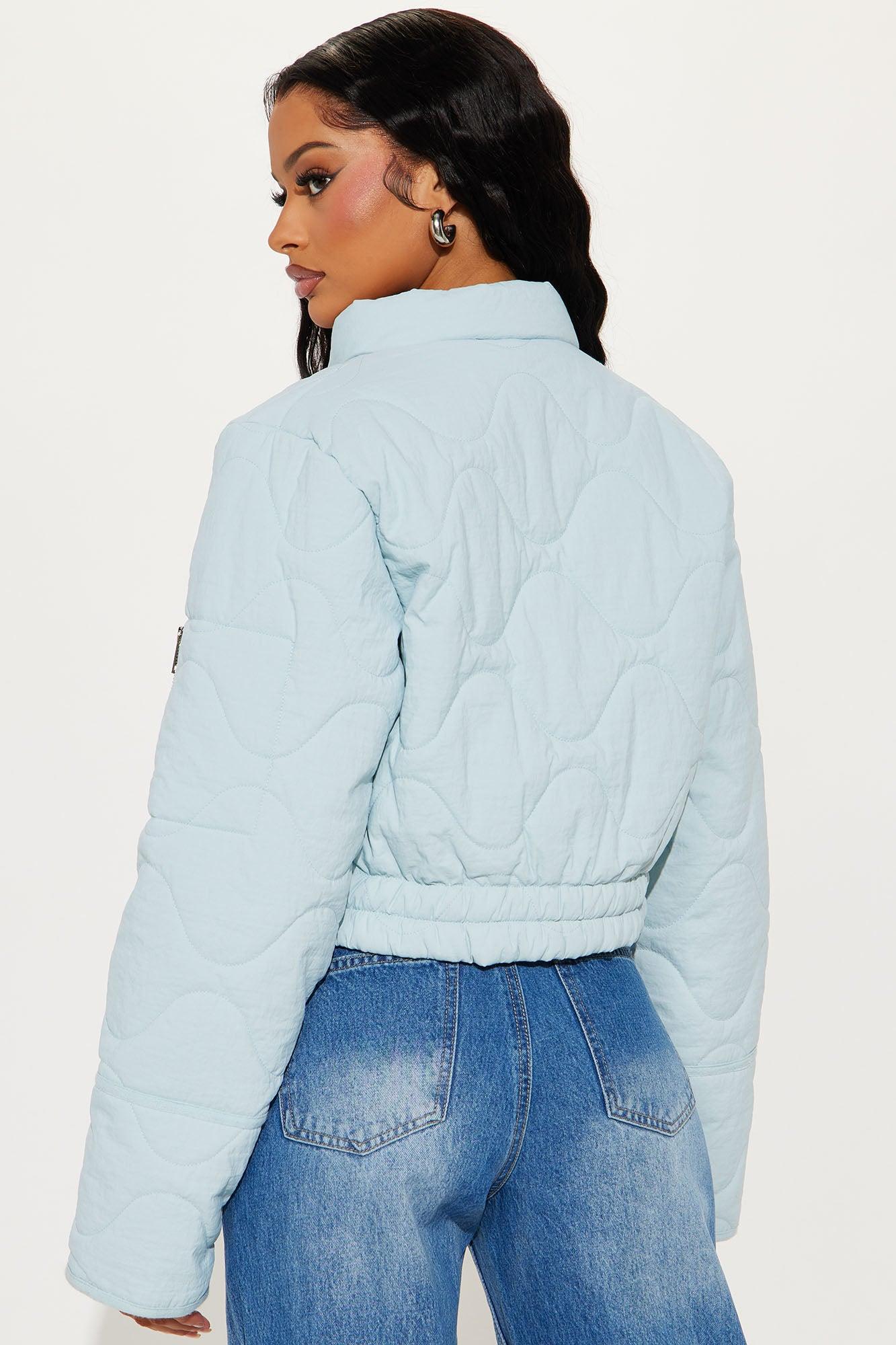 Chloe Quilted Lightweight Puffer Jacket - Light Blue Female Product Image