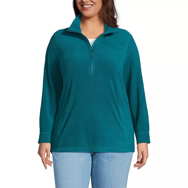 Plus Size Lands' End Quarter Zip Anyweather Fleece Pullover Tunic, Women's, Size: 3XL, White Product Image