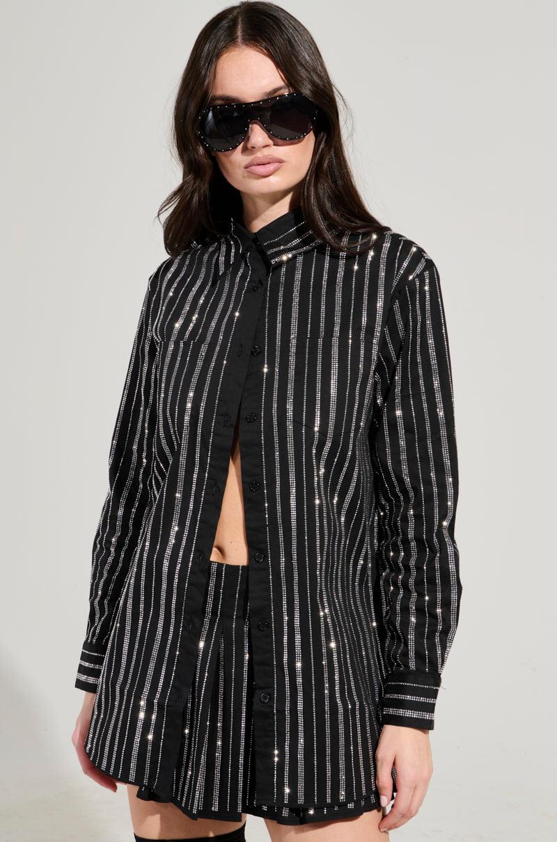 ONTO THE NEXT EMBELLISHED BUTTON DOWN TOP Product Image