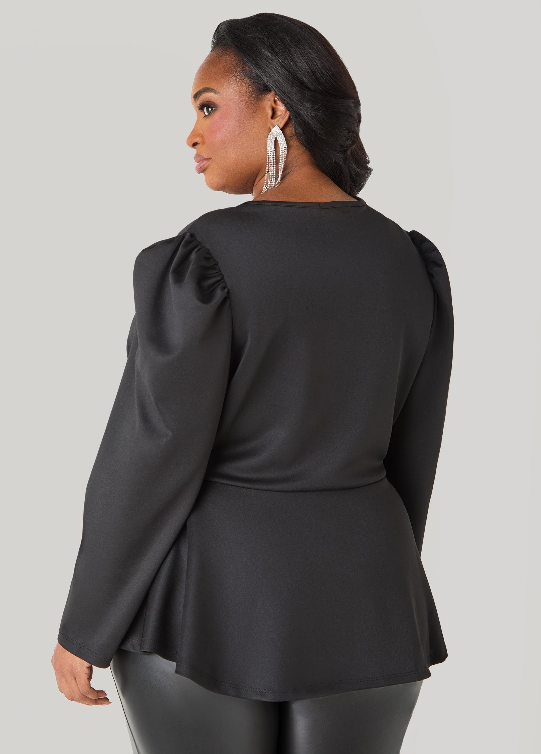 Stone Embellished Peplum Top Product Image