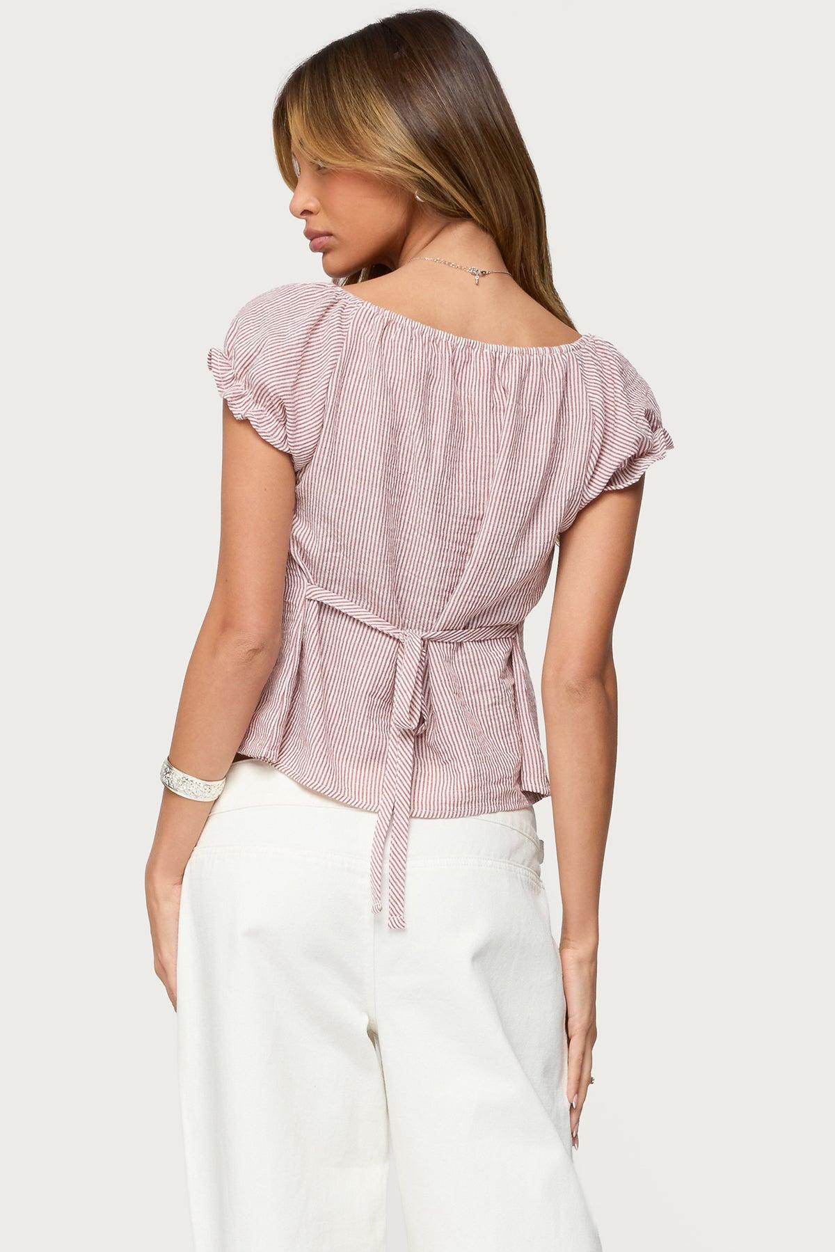 Rhory Pinstripe Babydoll Top Product Image