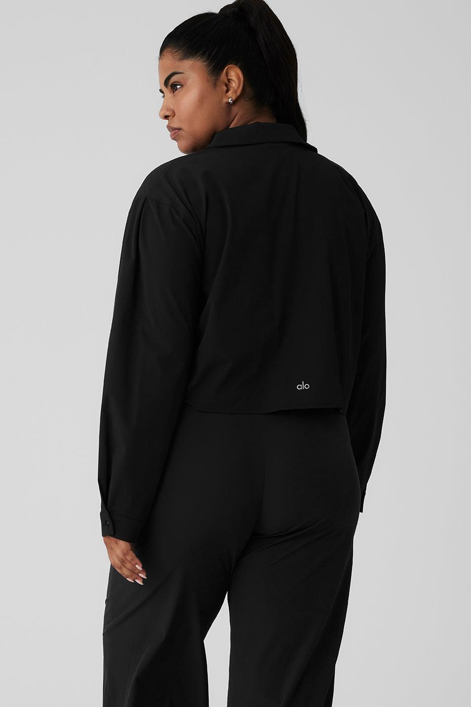 Cropped Take Me Out Button Up - Black Female Product Image