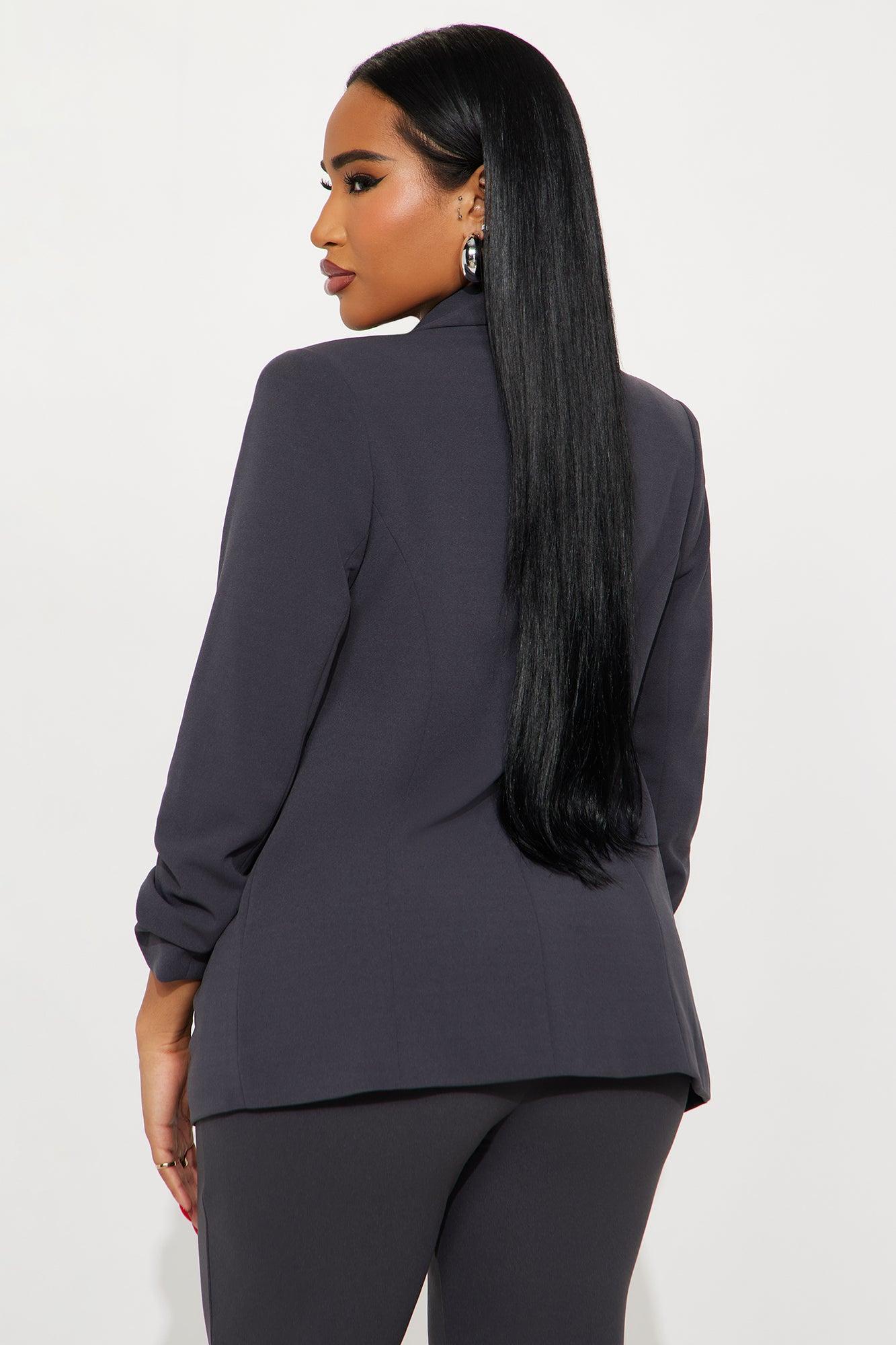 The Celine Blazer - Charcoal Female Product Image