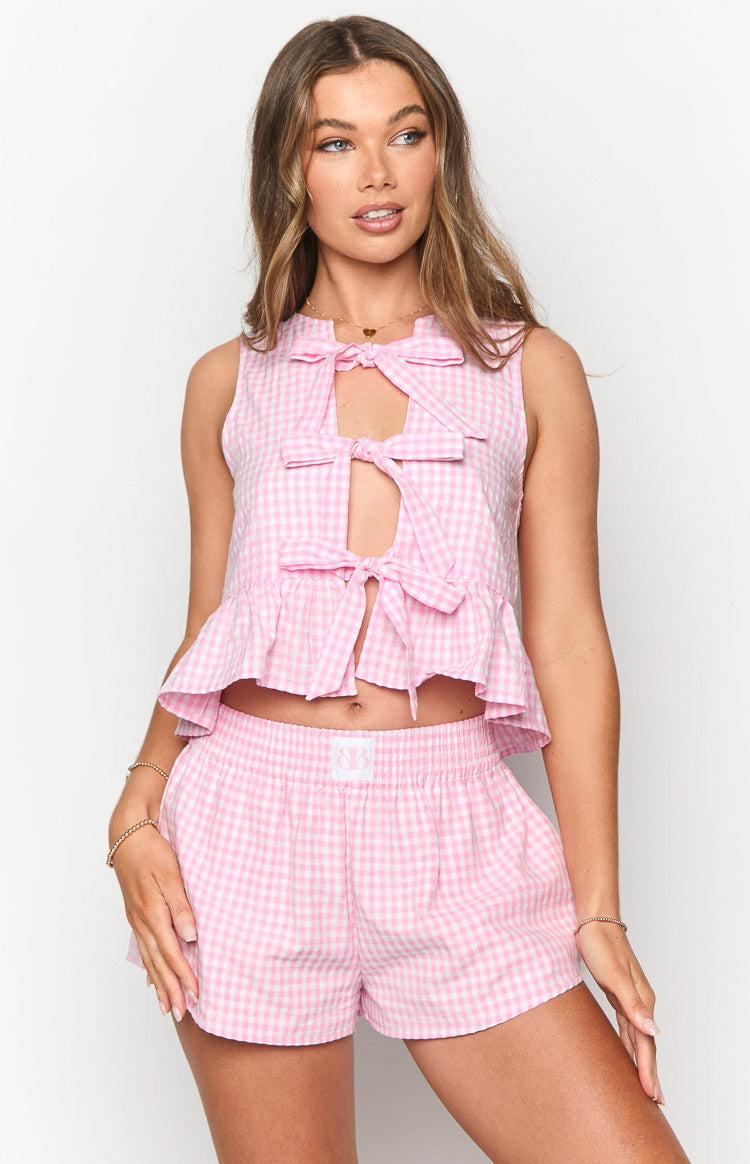 Baxter Pink Gingham Top Girls Product Image