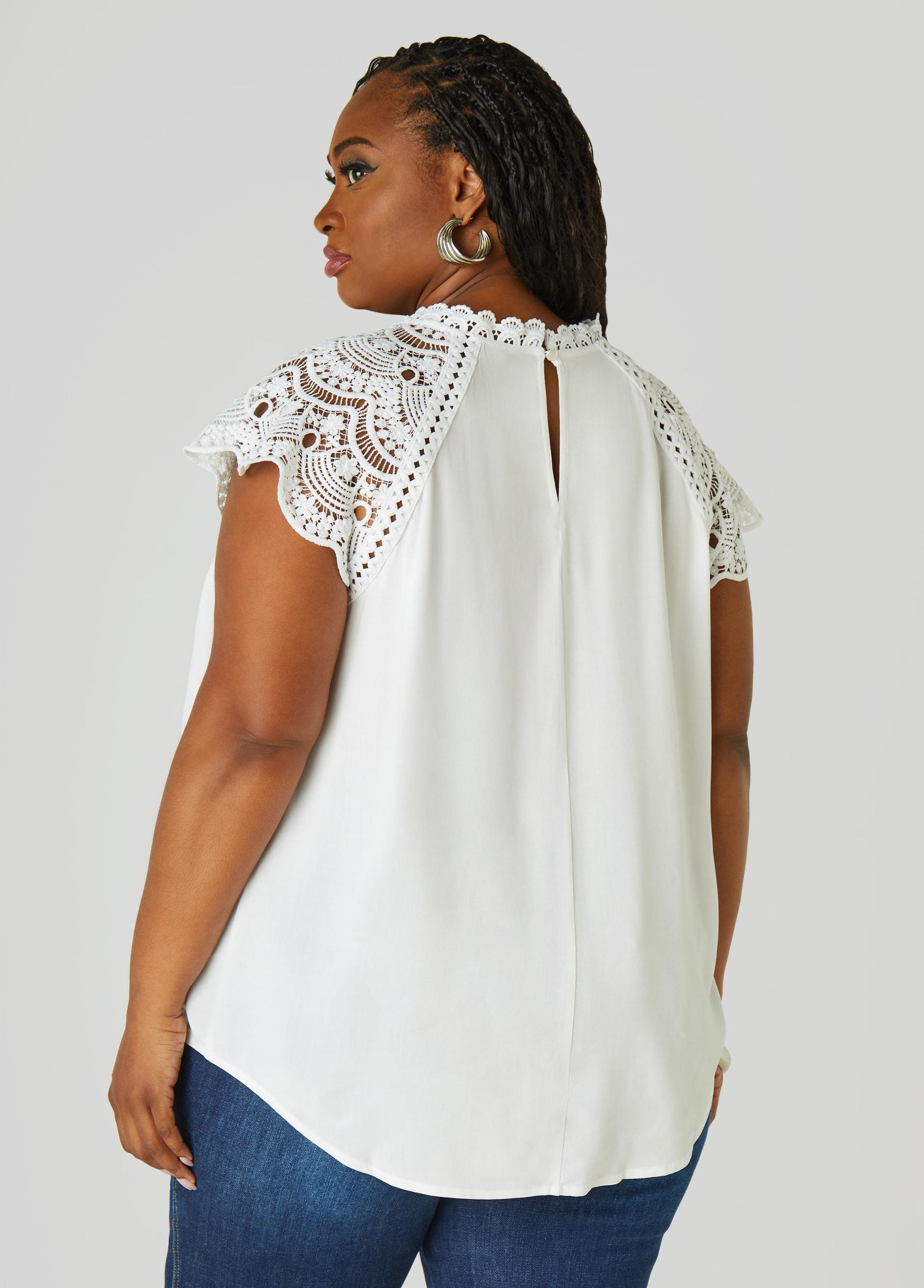 Crochet Paneled Blouse Product Image