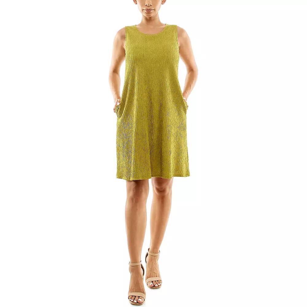 Women's Nina Leonard Sleeveless Textured Trapeze Dress,  Product Image