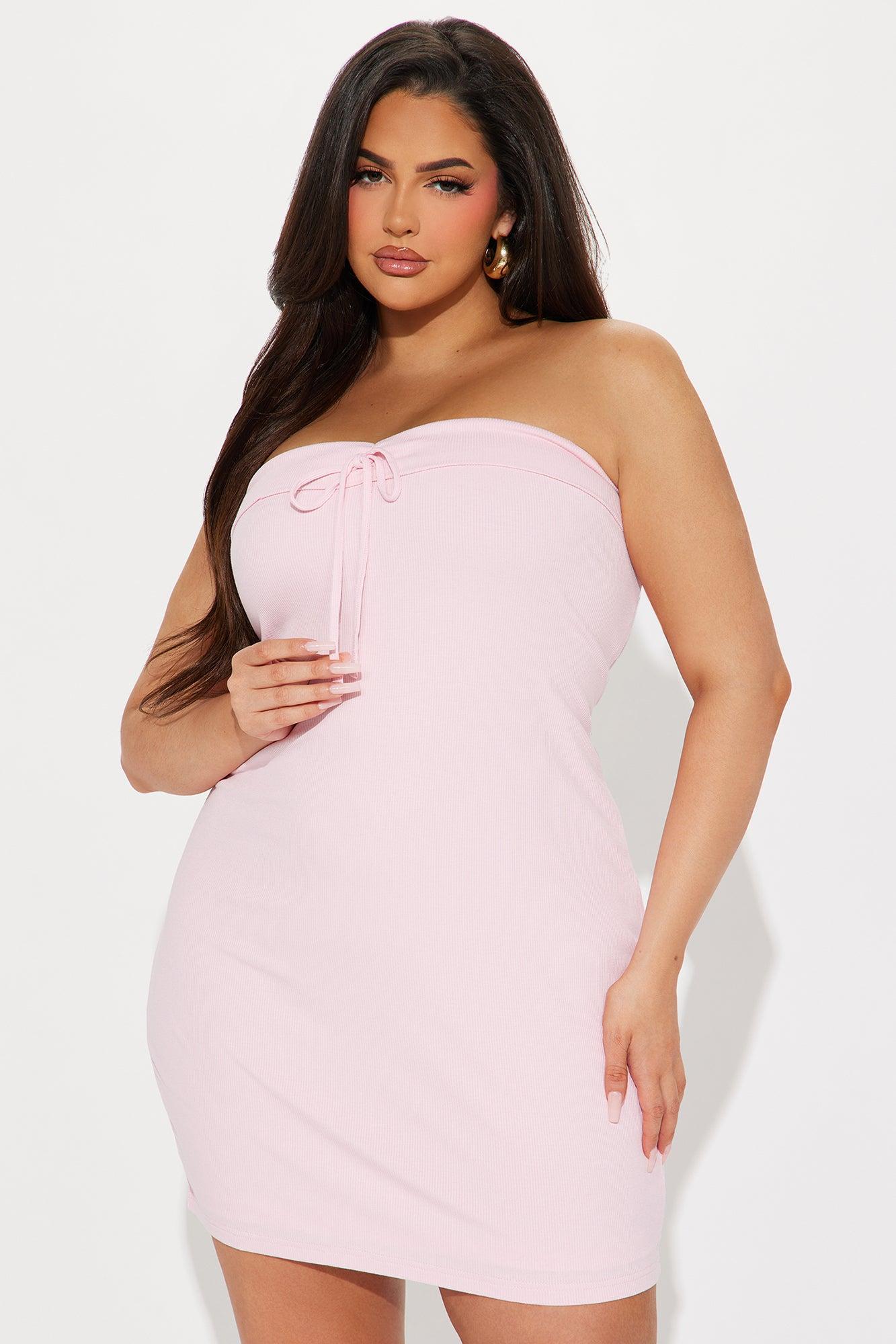 Ribbed Radiance Mini Dress - Pink Product Image
