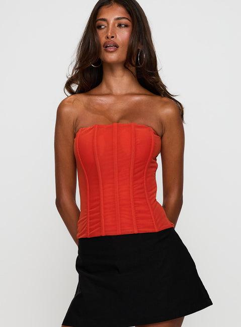 Moneypenny Strapless Top Orange Product Image