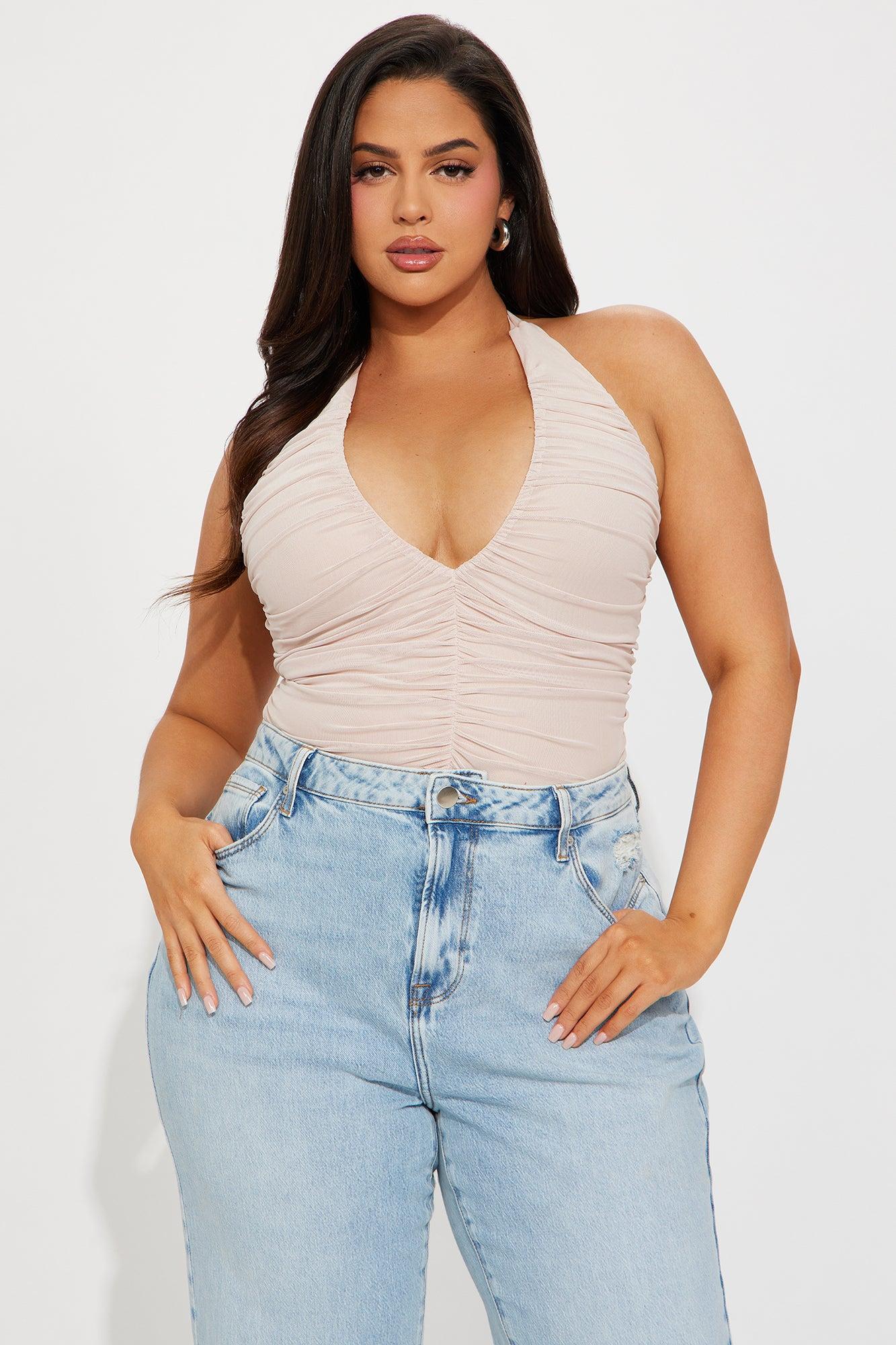 In Monaco Ruched Bodysuit - Taupe Product Image