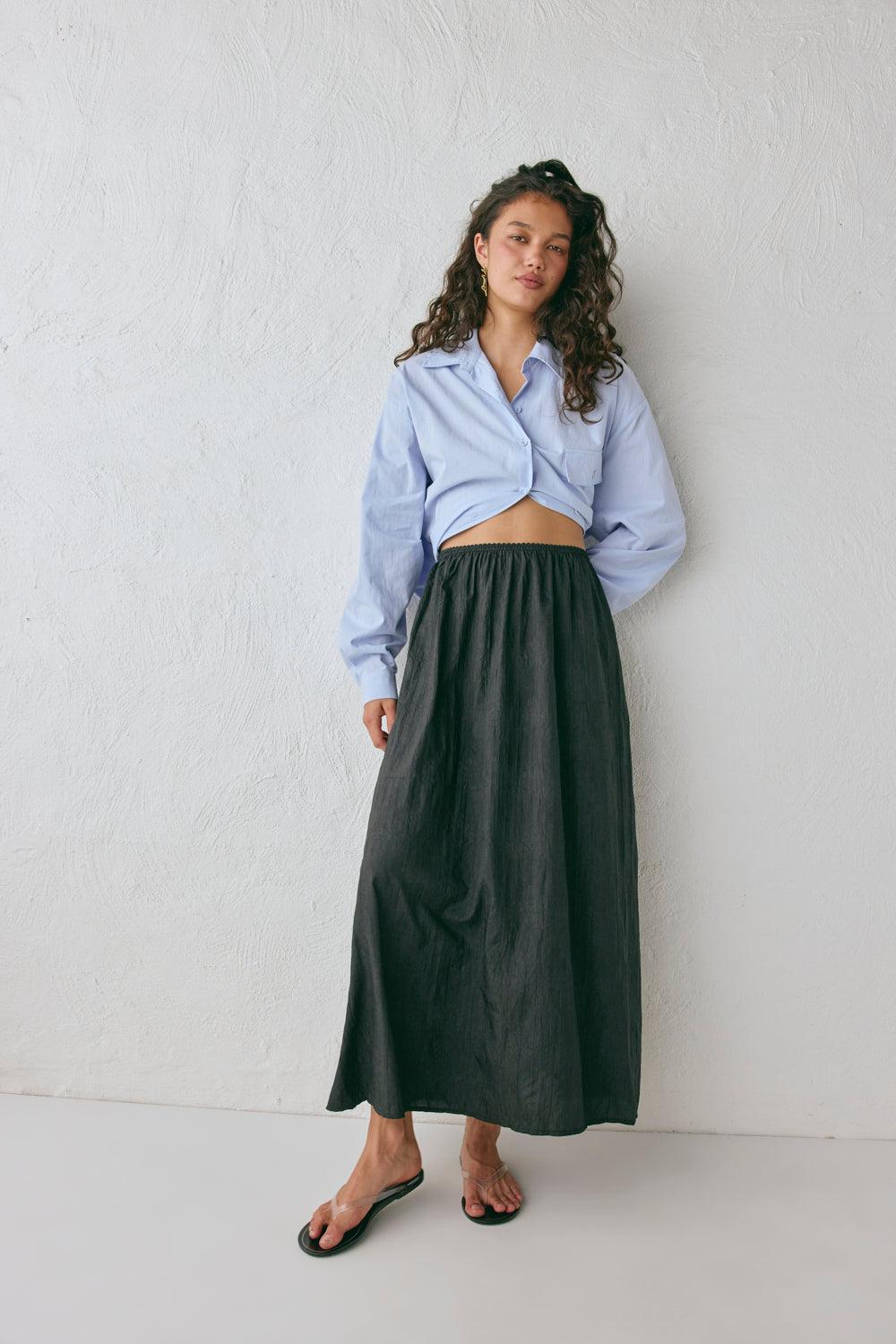 Solara Midi Skirt Black Product Image