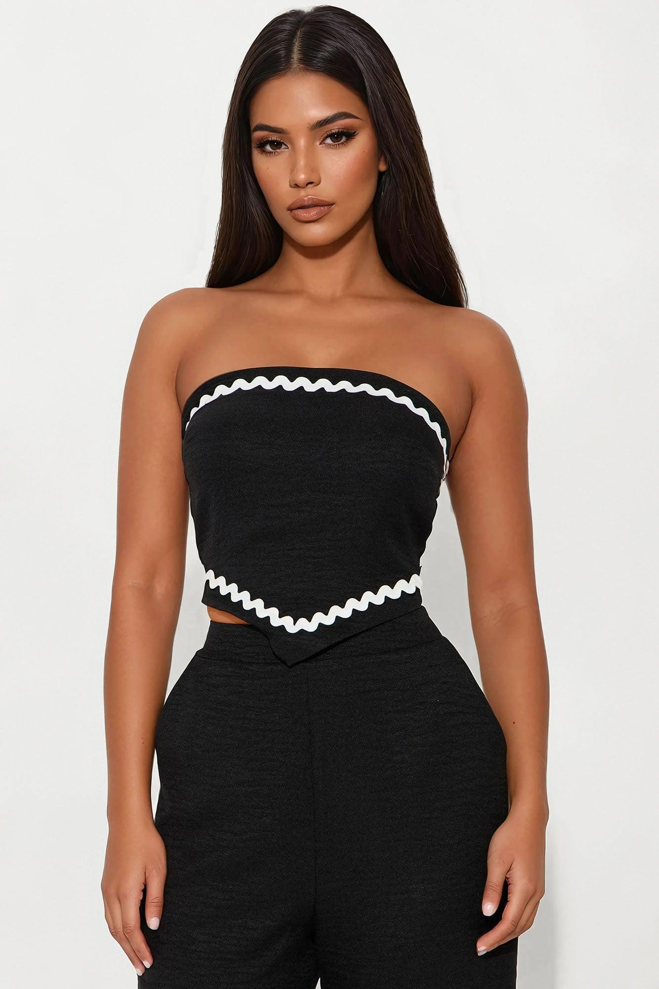 Brenda Linen Pant Set - Black Female Product Image