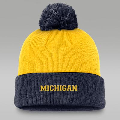 Michigan Peak Men's Jordan Brand College Cuffed Pom Beanie Product Image