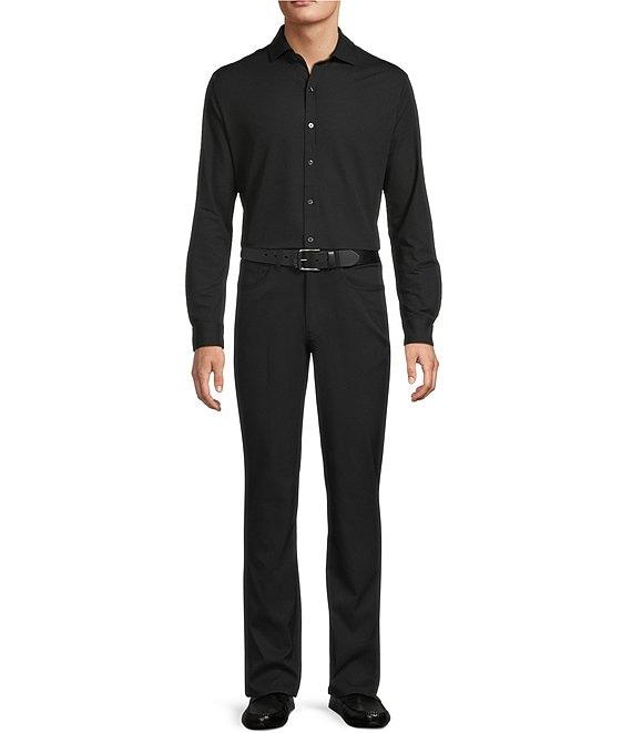 Hart Schaffner Marx Luxury Performance Long Sleeve Textured Coat Front Sport Shirt Product Image