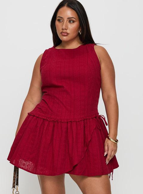 Cosie Mini Dress Red Curve Product Image