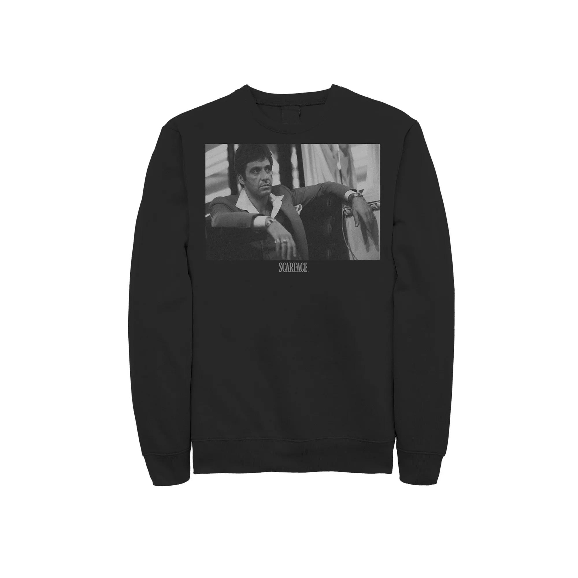 Men's Scarface Tony Montana Sitting Portrait Logo Sweatshirt,  Product Image